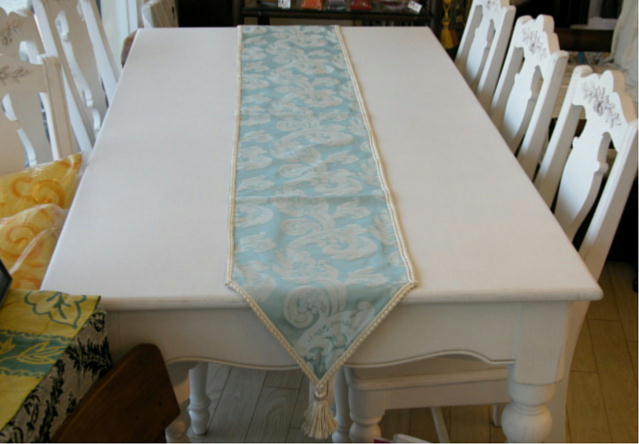 テーブルランナー テーブルライナー おしゃれ スタイルフランス フランス製生地 テーブルウエア テーブルセンター 160cm ブルー FlorenceBleu 30x160