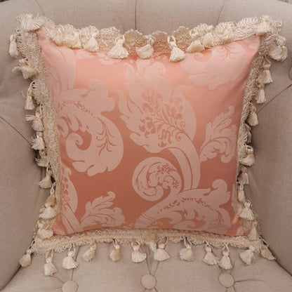 クッションカバー フリンジクッションカバー フランス製クッション フランスインテリア雑貨 スタイルフランス FlorenceRose 35x35 21003CU-PK