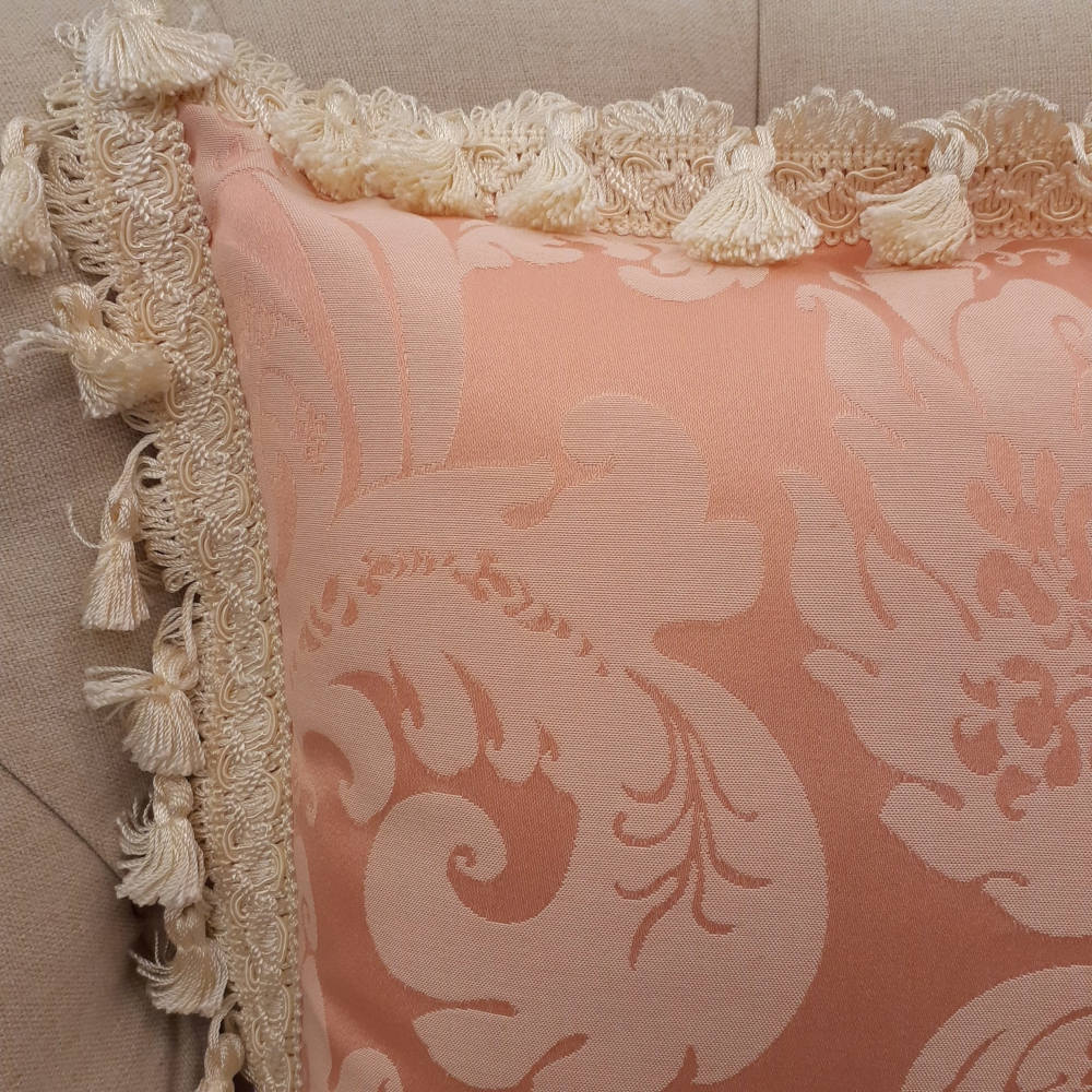 クッションカバー フリンジクッションカバー フランス製クッション フランスインテリア雑貨 スタイルフランス FlorenceRose 35x35 21003CU-PK