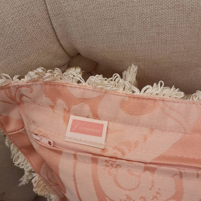 クッションカバー フリンジクッションカバー フランス製クッション フランスインテリア雑貨 スタイルフランス FlorenceRose 35x35 21003CU-PK