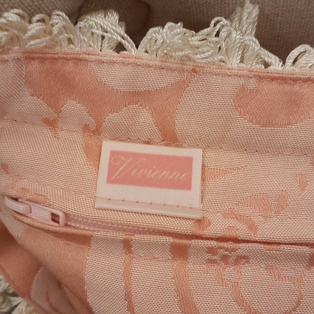 クッションカバー フリンジクッションカバー フランス製クッション フランスインテリア雑貨 スタイルフランス FlorenceRose 35x35 21003CU-PK