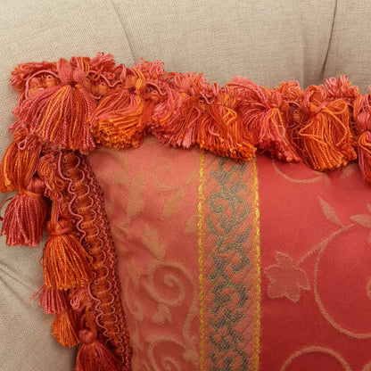 クッションカバー フリンジクッションカバー フランス製クッションカバー スタイルフランス 35x35 ReginaFuchsia