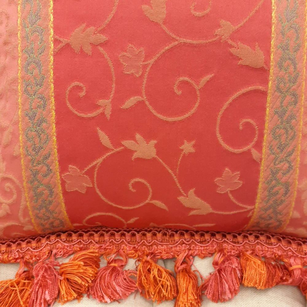 クッションカバー フリンジクッションカバー フランス製クッションカバー スタイルフランス 35x35 ReginaFuchsia