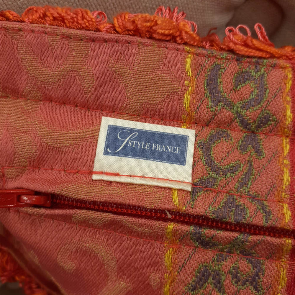 クッションカバー フリンジクッションカバー フランス製クッションカバー スタイルフランス 35x35 ReginaFuchsia