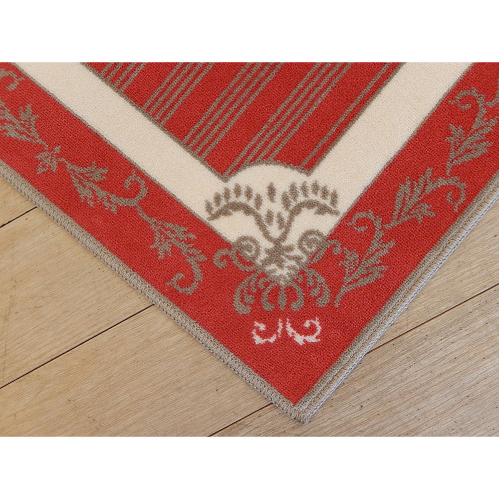 玄関マット マンション玄関マット ラグマット オーガニック コットン100% フランス製マット スタイルフランス セルジュルサージュ ラグマット SERGELESAGE フランスラグマット 段通玄関マット 綿100％ solene/rouge 50x70cm