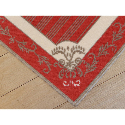 玄関マット マンション玄関マット ラグマット オーガニック コットン100% フランス製マット スタイルフランス セルジュルサージュ ラグマット SERGELESAGE フランスラグマット 段通玄関マット 綿100％ solene/rouge 50x70cm