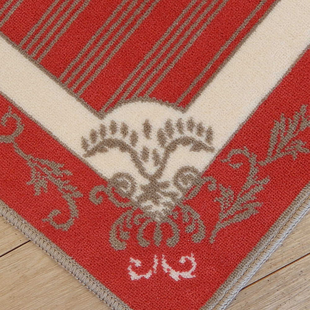 玄関マット マンション玄関マット ラグマット オーガニック コットン100% フランス製マット スタイルフランス セルジュルサージュ ラグマット SERGELESAGE フランスラグマット 段通玄関マット 綿100％ solene/rouge 50x70cm