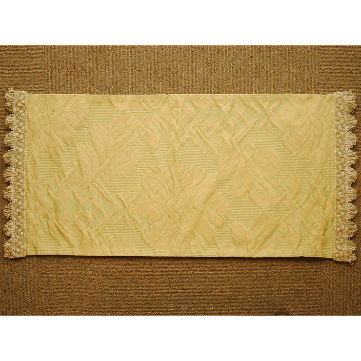 テーブルセンター グリーン オシャレ フリンジ付き フランス製生地 スタイルフランス 30x60cm TaorminaTill