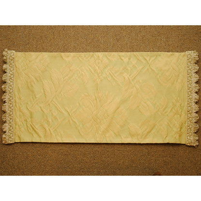 テーブルセンター グリーン オシャレ フリンジ付き フランス製生地 スタイルフランス 30x60cm TaorminaTill