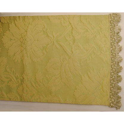 テーブルセンター グリーン オシャレ フリンジ付き フランス製生地 スタイルフランス 30x60cm TaorminaTill