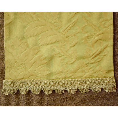 テーブルセンター グリーン オシャレ フリンジ付き フランス製生地 スタイルフランス 30x60cm TaorminaTill