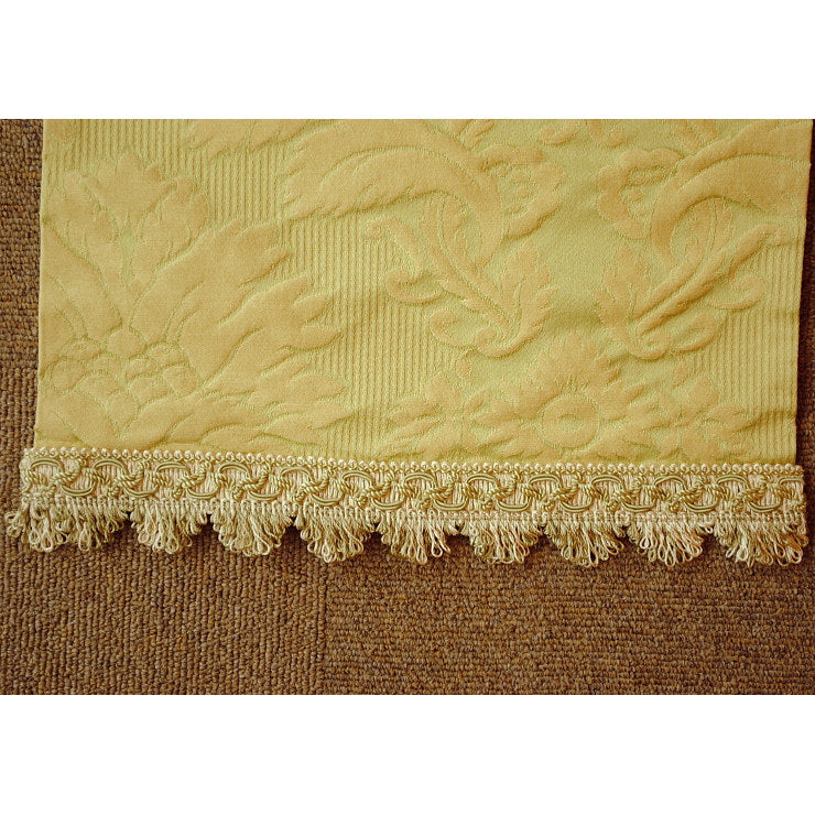 テーブルセンター グリーン オシャレ フリンジ付き フランス製生地 スタイルフランス 30x60cm TaorminaTill