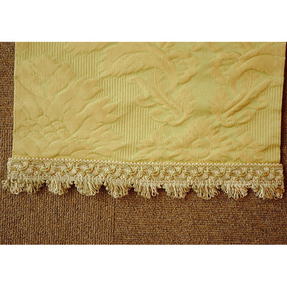 テーブルセンター グリーン オシャレ フリンジ付き フランス製生地 スタイルフランス 30x60cm TaorminaTill