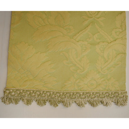 テーブルセンター グリーン オシャレ フリンジ付き フランス製生地 スタイルフランス 30x60cm TaorminaTill