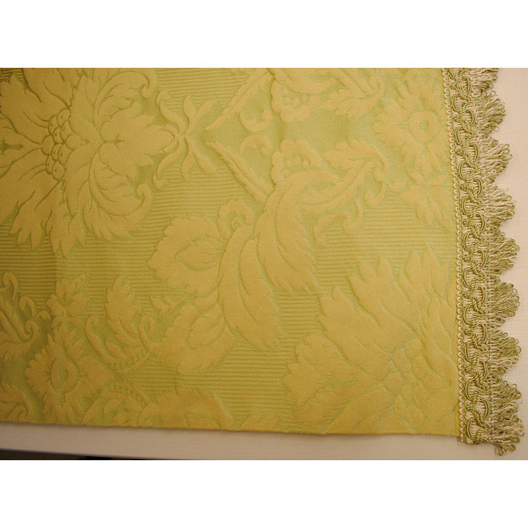 テーブルセンター グリーン オシャレ フリンジ付き フランス製生地 スタイルフランス 30x60cm TaorminaTill