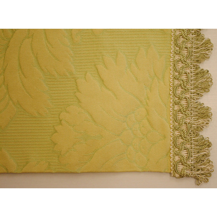 テーブルセンター グリーン オシャレ フリンジ付き フランス製生地 スタイルフランス 30x60cm TaorminaTill