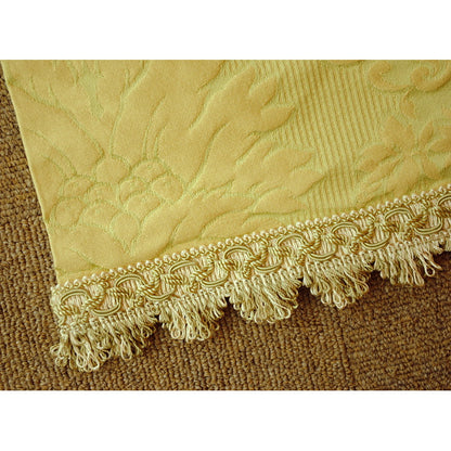 テーブルセンター グリーン オシャレ フリンジ付き フランス製生地 スタイルフランス 30x60cm TaorminaTill