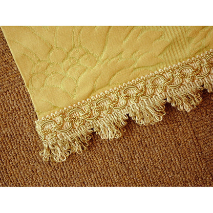 テーブルセンター グリーン オシャレ フリンジ付き フランス製生地 スタイルフランス 30x60cm TaorminaTill