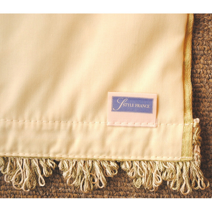 テーブルセンター グリーン オシャレ フリンジ付き フランス製生地 スタイルフランス 30x60cm TaorminaTill