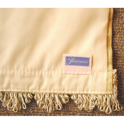 テーブルセンター グリーン オシャレ フリンジ付き フランス製生地 スタイルフランス 30x60cm TaorminaTill